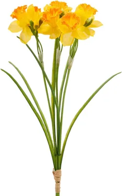 Produktbild von GASPER Osterglocken-Narzissenbund Gelb & Orange 3 Stiele 41 cm - Kunstblumen