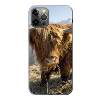 Produktbild von MuchoWow® Handyhülle Schutzhülle Hülle für iPhone 12 Pro Schottischer Highlander - Berg - Schnee Silikon Softcase Handy Hülle - Abdeckung