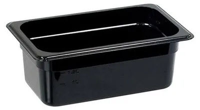Produktbild von Gastronormbehälter, Serie STANDARD, Polycarbonat, schwarz, GN 1/4 (100 mm)