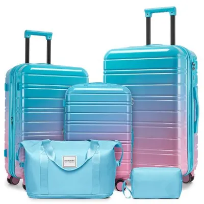 Produktbild von 5-teiliges Kofferset Hartschale, erweiterbar +25%, mit Reisetasche und Kulturtasche