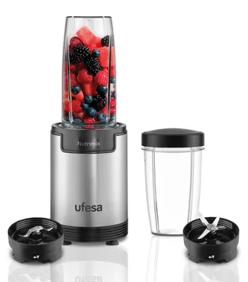 Persönlicher Mixer 900 W, Edelstahlklingen, 6-in-1 Zubehör, 0,8 L + 0,5 L