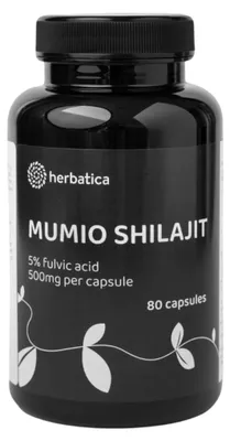 Obrázok produktu pre Shilajit - očistené mumio premium (500mg) - výživový doplnok - 80 kapsúl - Herbatica
