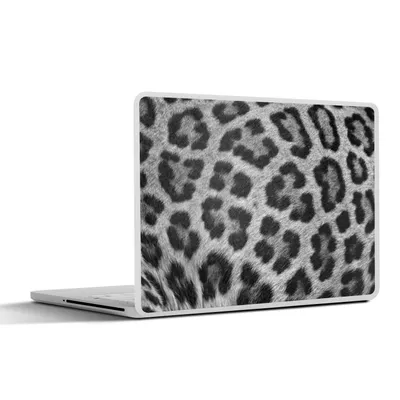 Produktbild von MuchoWow® Laptop Aufkleber Sticker Cover Leopardenmuster - schwarz und weiß 25x18 cm - Laptop-Deko