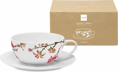 Produktbild von PPD Fiori Rossi Bone China T-Mug, Kaffeetasse, Becher, Tasse, Bone China, 350 ml, 163702532