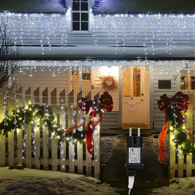 Produktbild von TolleTour 15m 600 LED Eisregen Lichtervorhang Weihnachtsbeleuchtung Lichterkette Party Garten Weihnachten Deko Kaltweiß