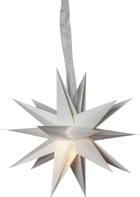 Produktbild von EGLO Weihnachtsstern zum Aufhängen December, Weihnachtsdeko Stern, Weihnachtsbeleuchtung, Papier in weiss