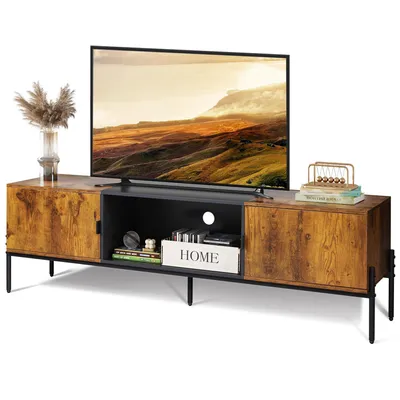 Produktbild von TV-Schrank für Fernseher bis zu 65 Zoll, 147 x 37 x 43 cm (TV Board mit Offenen Stauraum), Lange 147 cm Fernsehtisch für Wohnzimmer