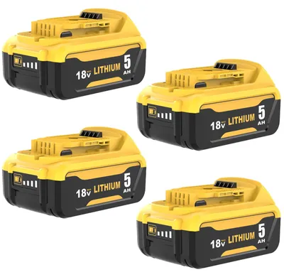 4er-Pack 18V 5,0Ah Ersatzakku mit LED-Anzeige für XR Akkus