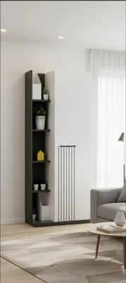 Zdjęcie produktu dla Nowoczesny regał z otwartymi półkami na książki i elementy dekoracyjne