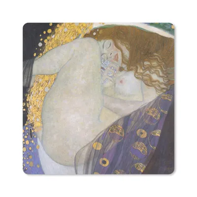 Produktbild von MuchoWow® Mauspad Mousepad Danaë - Gemälde von Gustav Klimt 20x20 cm - Mousepads - Maus Mat - Pad - Mausunterlage - Desk Mat - Bureauartikeln