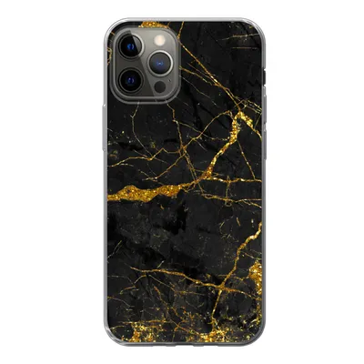 Produktbild von MuchoWow® Handyhülle Schutzhülle Hülle für iPhone 13 Pro Marmor - Gold - Schwarz - Marmoroptik - Luxus - Glitzer Silikon Softcase Handy Hülle - Handy-Tasche