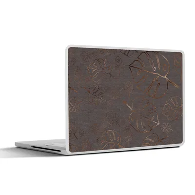 Produktbild von MuchoWow® Laptop Aufkleber Sticker Cover Muster - Figur - Blätter - Bronze 31x22.5 cm - Laptop-Deko