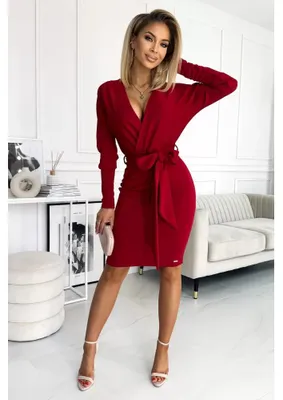 Productafbeelding van Numoco Dames mini-jurk Celia, bordeauxrood, maat S
