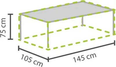Produktbild von Perel Schutzhülle für Gartentisch 145 x 105 x 75 cm, wasser- und UV-beständig, robuste Abdeckung