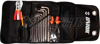 Image de Unior 1600BMX-ROLL Jeu d'outils BMX dans un sac à roulettes, red