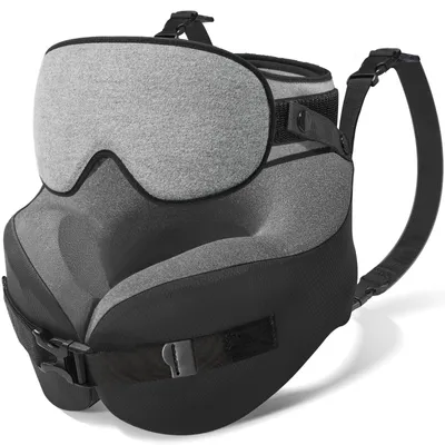 Image de Coussin ergonomique pour le cou avec masque de sommeil