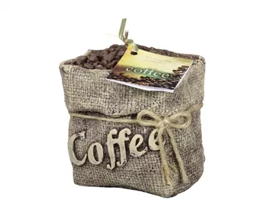 Image de Bougie COFFEE BAG décorée 8x11x11cm