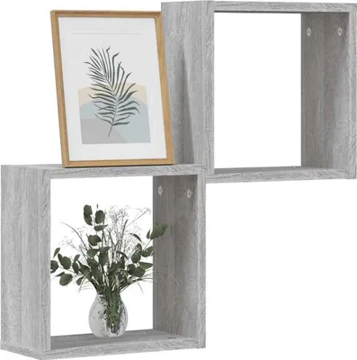 Produktbild von Möbel Würfelregale 2 Stk. Grau Sonoma 30x15x30 cm - Wandregale &21622