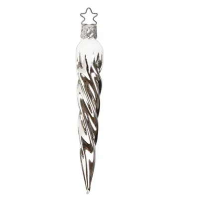 Produktbild von Christbaumschmuck Glas Eiszapfen 12cm Silber 12 Stück