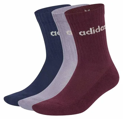 Obrázok produktu pre Adidas – Ponožky uni, s logom (balenie po 3), model SX711 (veľkosť 43 EU – 44,5 EU) (tmavomodrá/vínová/šedá)