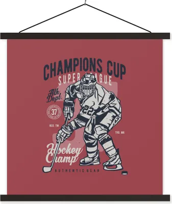 Produktbild von MuchoWow® Textilposter Eishockey - Schlittschuhe - Vintage 120x120 cm mit schwarzem Rahmen - Aufhängungsset