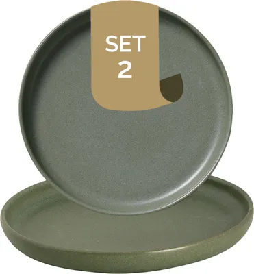 Produktbild von Palmer Sandy Loam, Teller flach, Ø 17 cm, 2 Stück, grün Steinzeug