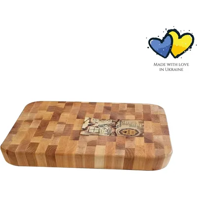Zdjęcie produktu dla MAYSTERNYA Prostokątna deska drewniana - 32,5 x 36,5 x 4,5 cm - drewniany klocek do krojenia o jakości cateringowej - brązowy