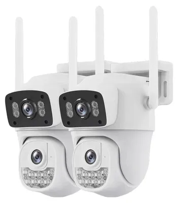 Immagine prodotto di Telecamera PTZ, doppio obiettivo, rilevamento del movimento tramite IA, 2 telecamere Wi-Fi, spina UE