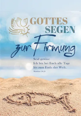 Produktbild von Glückwunschkarte zur Firmung, Farbe Sand, mit Umschlag und Folienprägung