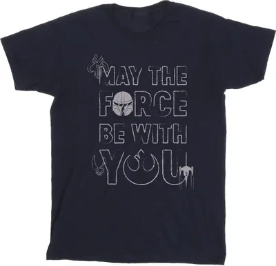 Produktbild von Star Wars - "The Mandalorian May The Force" T-Shirt für Herren BI52010 (5XL) (Marineblau)