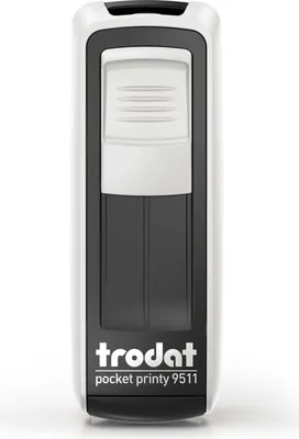 Produktbild von Pocket-Printy trodat 9511, 4zeilig, Gehäuse weiss, Kissen schwarz