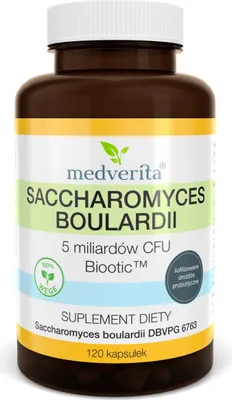 Produktbild von MEDVERITA Saccharomyces Boulardii 120 Kapseln – Probiotikum für Darmgesundheit & Verdauung