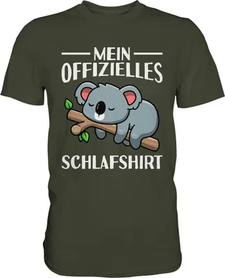 Produktbild von Offizielles Schlafshirt Nachthemd Schlafanzug Pyjama Koala T-Shirt – Urban Khaki / L