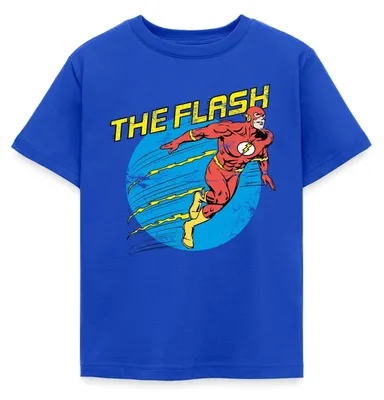 Produktbild von Spreadshirt DC Comics Justice League The Flash Kinder T-Shirt, 110/116 (5-6 Jahre), Royalblau
