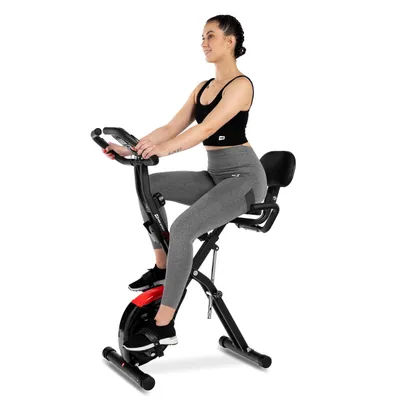 Obrázek produktu pro Cvičební kolo Hop-Sport Apeks - skládací domácí fitness kolo, magnetický ergometr s 10 stupni odporu, LCD displej, do 120 kg