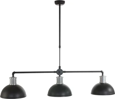Produktbild von Steinhauer Pendelleuchte Brooklyn 3-flammig Schwarz Matt/ Stahl 140x30cm