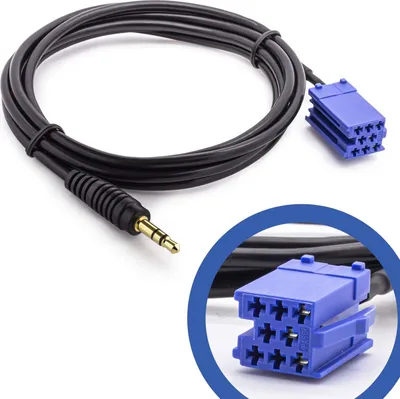 Produktbild von Aux In Adapter Kabel Mini ISO Radio passend für Blaupunkt Becker VDO AUDI VW Seat Skoda
