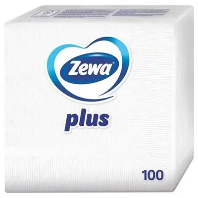 Produktbild von Servietten, 100 Stück, Marke ZEWA, weiß