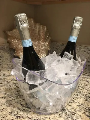 Produktbild von Eisbehälter aus transparentem Kunststoff, 3,5 Liter – Aufbewahrungsbehälter – Ideal für Wein-, Champagner- oder Bierflaschen