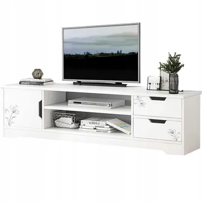 Produktbild von TV-Ständer, weiße Kommode, moderner Standfernseher, 120 cm