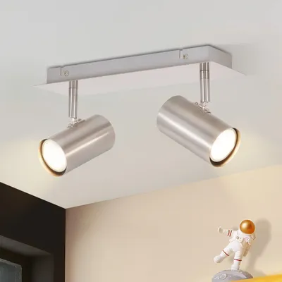 Immagine prodotto di ZMH LED plafoniera a 3 fiamme faretto da soffitto GU10 lampada da soffitto corridoio 330° orientabile faretto da soffitto moderno nichel interno per camera da letto soggiorno cucina corridoio