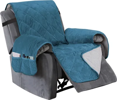 Obrázek produktu pro Deck Chair Cover Mat Protector for Quilted Arm Sofa Adjustable Elastic Band（Light Blue）