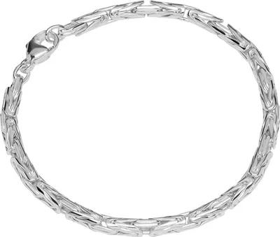 Produktbild von Armband 925 Sterling Silber 19cm Königskette oval gedrückt Uni Armbandkette