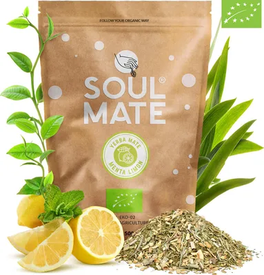 Produktbild von Soul Mate - Mate Tee Bio Menta Limon 500g - Mit Minze, Zitrone - Rauchfrei, Mild - Luftgetrocknet - Yerba Mate Brasilien