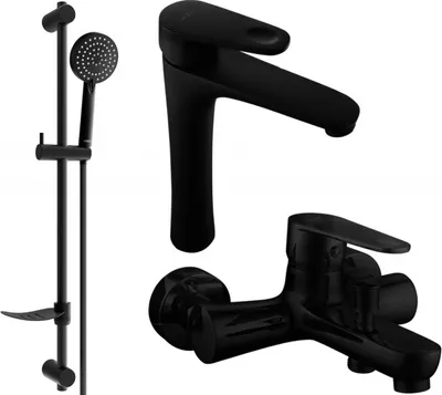 Produktbild von Mexen Kama DF75 Badewannenset, Schwarz - 72513DF75-70