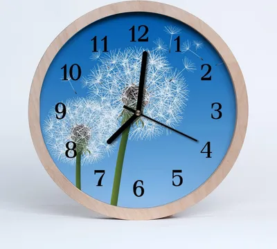 Produktbild von Holzuhr 20fi cm wanduhr - Löwenzahn Blumen