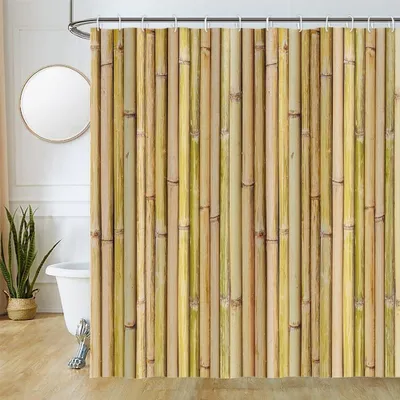 Produktbild von Duschvorhang Bamboomuster, 240 x 180 cm, wasserabweisend, schimmelresistent, für das Badezimmer