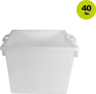 Produktbild von Lebensmittelechter Rechteckbehälter aus ungefärbtem Polyethylen 40 Liter
