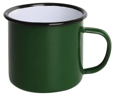 Emaille-Tasse grün 350 ml, spülmaschinenfest, 1 Stück