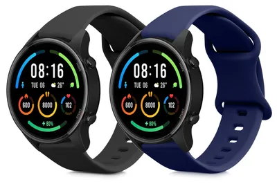 Produktbild von kwmobile 2x Sportarmband kompatibel mit Xiaomi Watch S4/S4 Sport/S3/S2/Watch S1 Active/Redmi Watch 5 Active - TPU Silikon Armband Set für